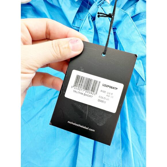 NICHOLAS Tarla Top + Talitha Shorts SET in Blue Swim US 6 NEW - Picture 3 of 5